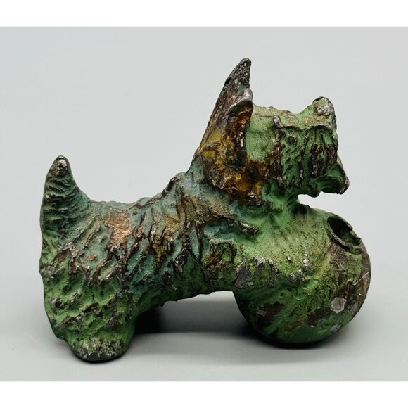 Unbranded Other - Vintage Fala Scottie‎ Dog Cast Metal Pencil Holder Scottish Terrier With Ball